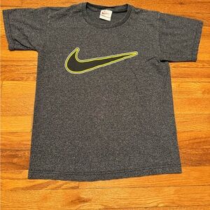 Vintage 90s Nike Huge Swoosh T-shirt, Adult Small, Grey, Iconic Check